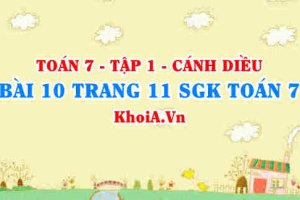 Bài 10 trang 11 SGK Toán 7 tập 1 Cánh Diều